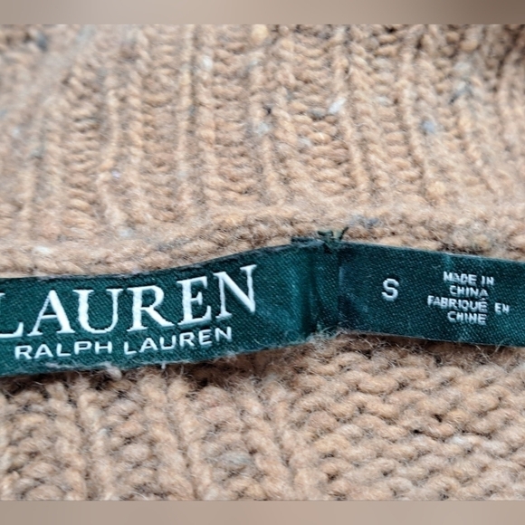 Lauren Ralph Lauren Shawl Wool/Alpaca Blend Knitted Open Cardigan Size S - Picture 6 of 7